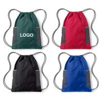 Mesh Drawstring Bag With Zipper Pocket